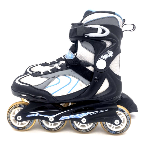 BLADERUNNER@ Pro 80 ABEC 5 Inline Skates Black Blue Gray 80mm Wheel Womens Sz 8" - Picture 1 of 8